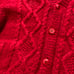 Vintage Fisherman Chunky Red Shaggy Cableknit Fish Button Heavy Cardigan Sweater