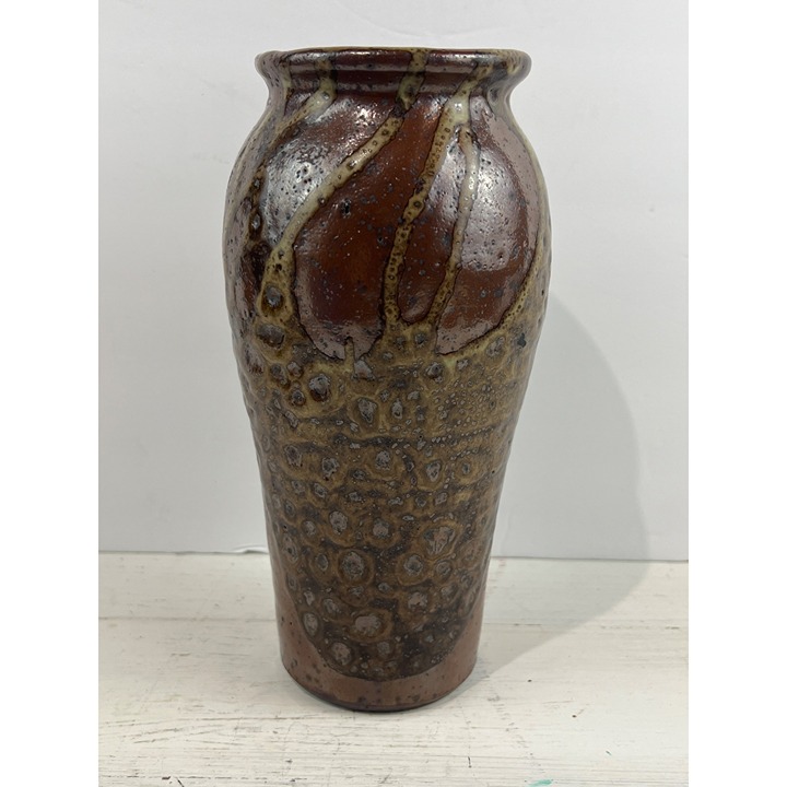 Gorgeous Studio Art Vase Brown Abstract Glazed Vase 9