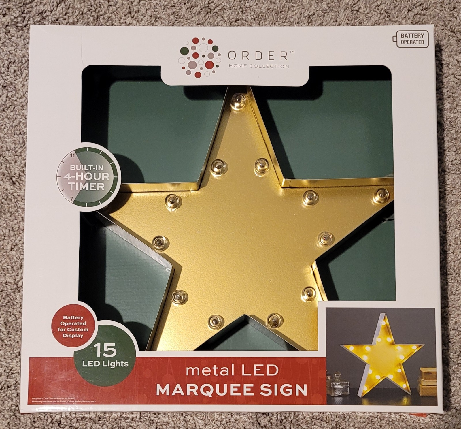 marquee sign star metal LED