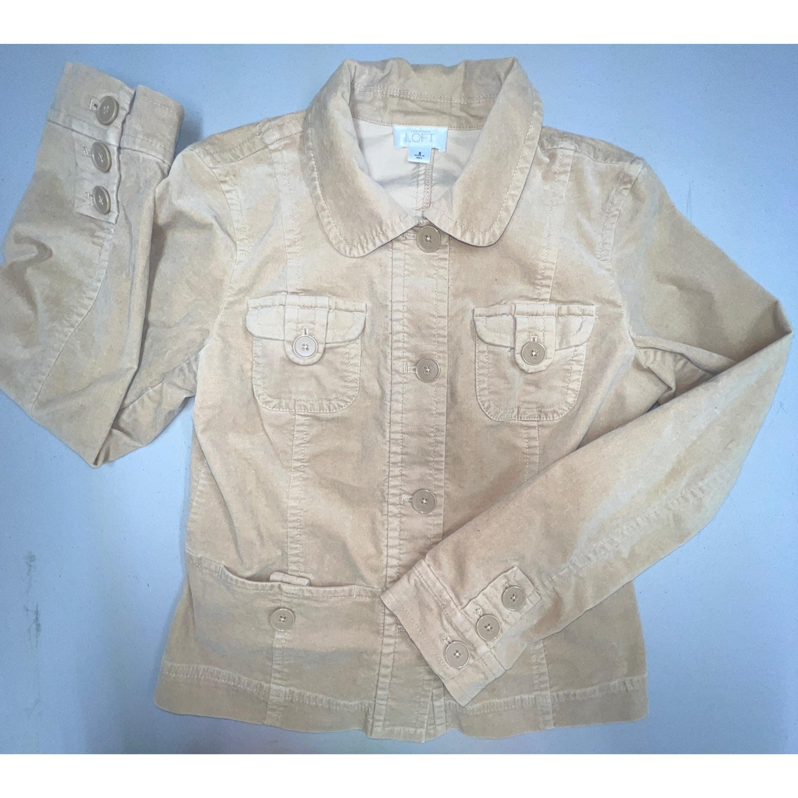 Ann Taylor Loft Tan Velvety Jacket Womens 8