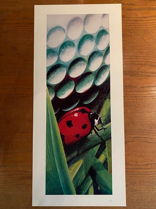 Ladybug Golf Art Lithogrpah