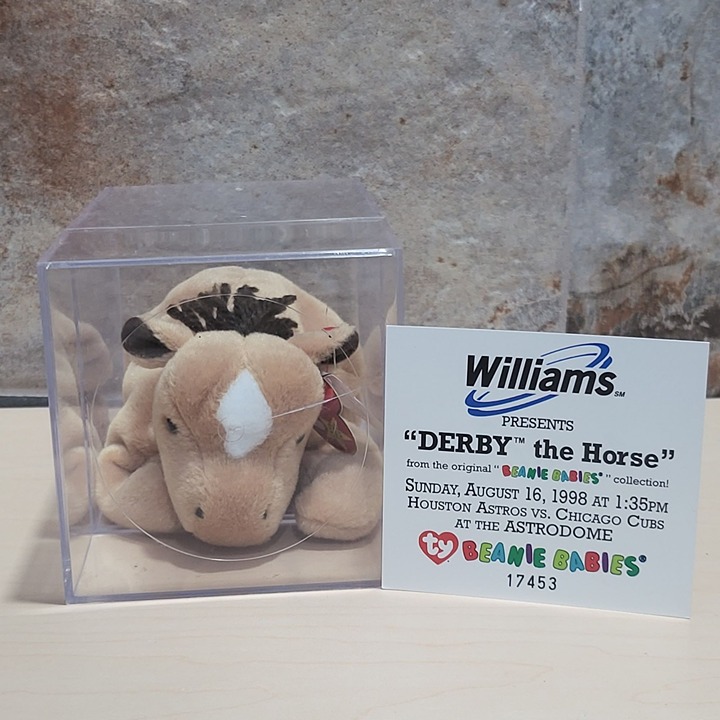 TY Beanie Babies Derby The Horse Plush 1995 Display Case