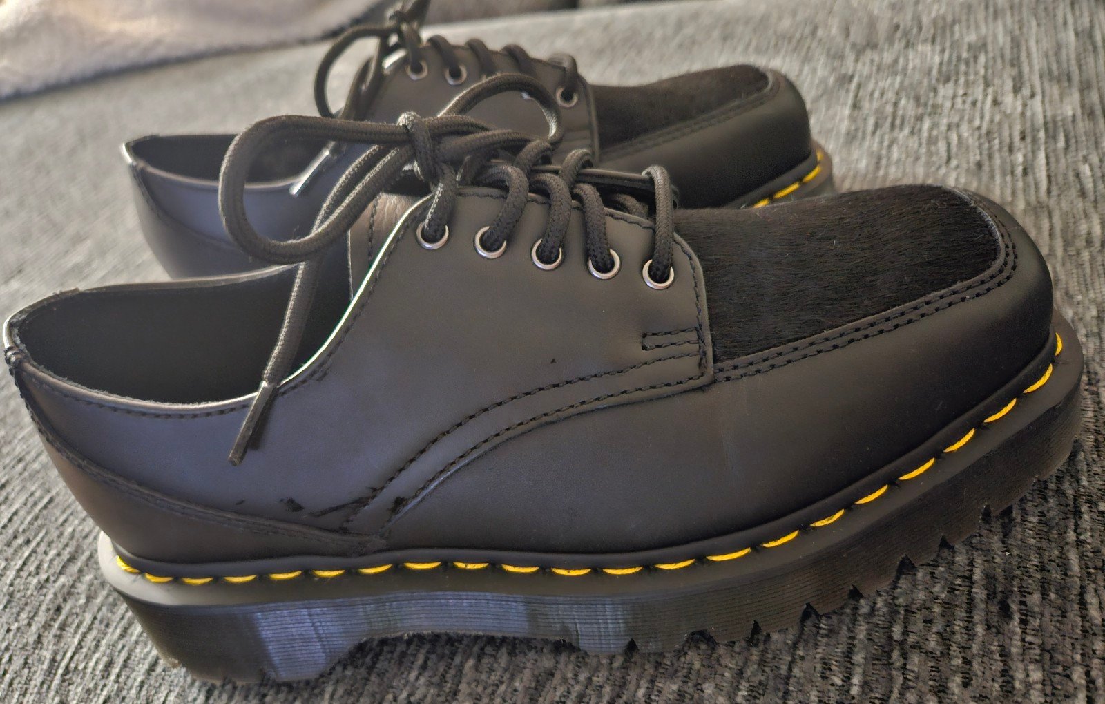 Dr Marten 5i Bex Squared PNY Black Lucido Lace Up sz 39