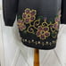 Vintage Victoria Jones 90s Floral Beaded Cowl Neck Tunic Sweater Black Medium