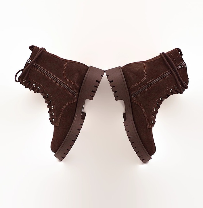 NIB! Steve Madden Brown Suede Combat Boots, Sz.6