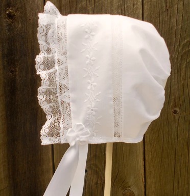 Baby Bonnet Sz 12-18 mo, French heirloom