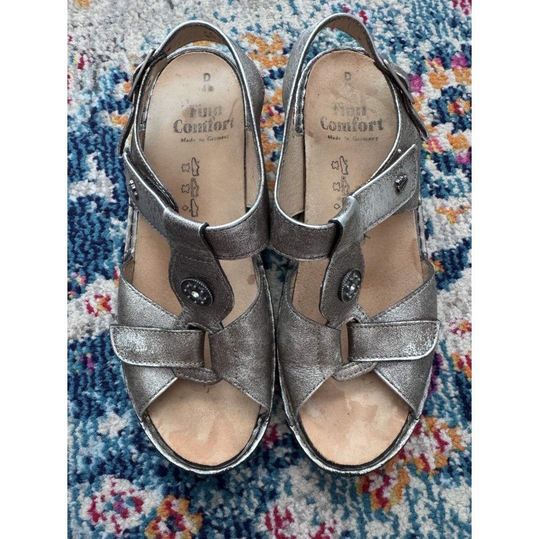 Finn Comfort Adana Backstrap Sandal Metallic Women’s Size 6.5US / 4.5 UK
