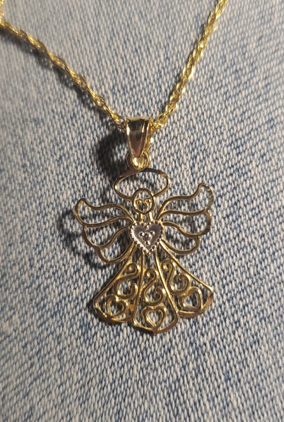 10k gold new angel necklace