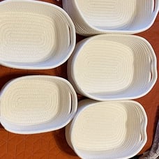 5-Piece Rectangle Storage Basket Set- Natural Cotton Rope Woven