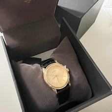 Bulova Round Gilt Dial Womens Watch with Leather Band
