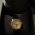 Bulova Round Gilt Dial Womens Watch with Leather Band
