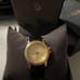 Bulova Round Gilt Dial Womens Watch with Leather Band