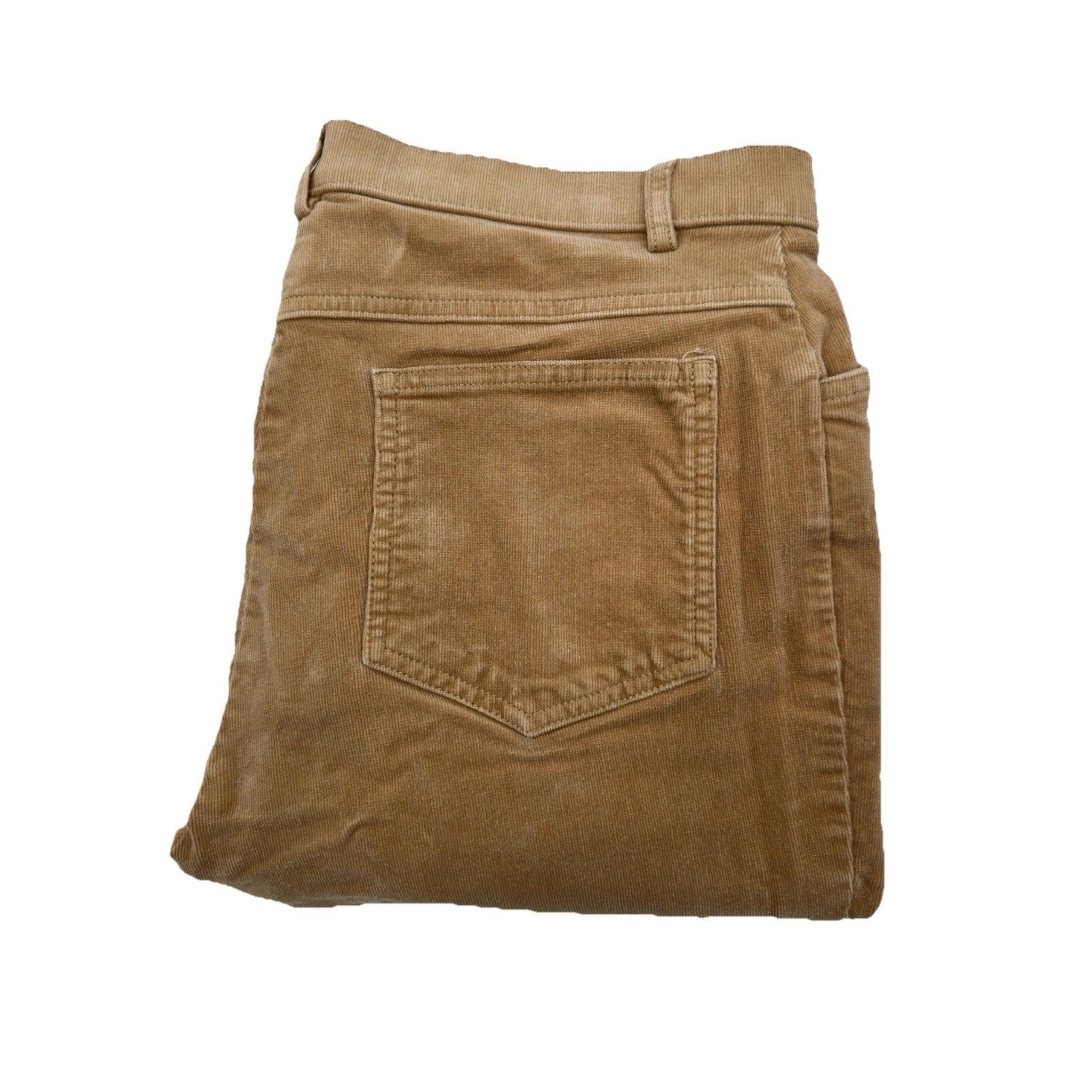 ORVIS Corduroy Pants Women's Size 10 Khaki Straight Leg Tan Sand Cotton Blend