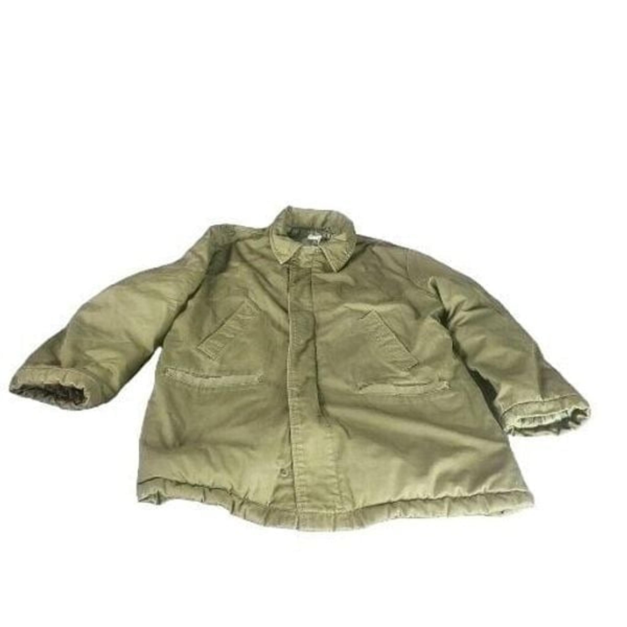 Vintage B34 Military Coat Men Sz L Army Green Insulated Full Zip Heavy Cold