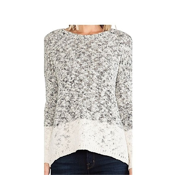 Vince marled colorblock sweater, Natural, Gray, Size XL