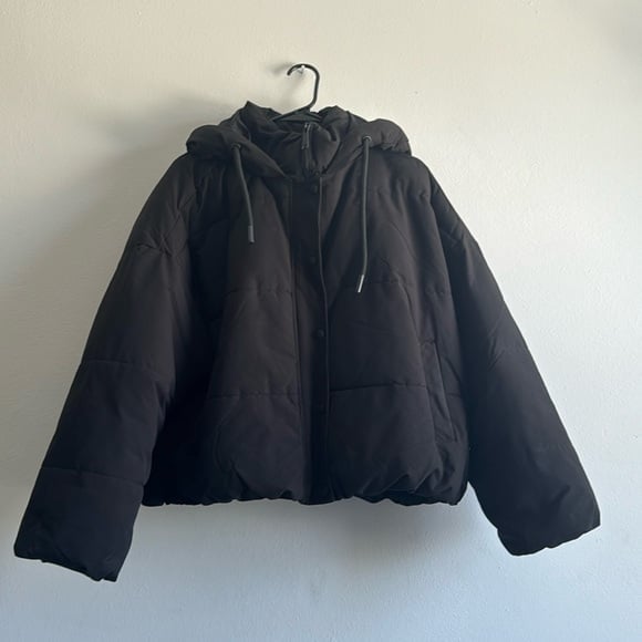 Black puffer coat