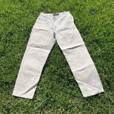 90s Vintage Calvin Klein High Wast Rise Tapered Leg Mom Jean Easy Fit 34 Khaki