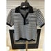 Adrianna Papell Women's Short Sleeve Textured Knit Sweater Top in Black & White