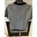 Adrianna Papell Women's Short Sleeve Textured Knit Sweater Top in Black & White