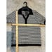 Adrianna Papell Women's Short Sleeve Textured Knit Sweater Top in Black & White