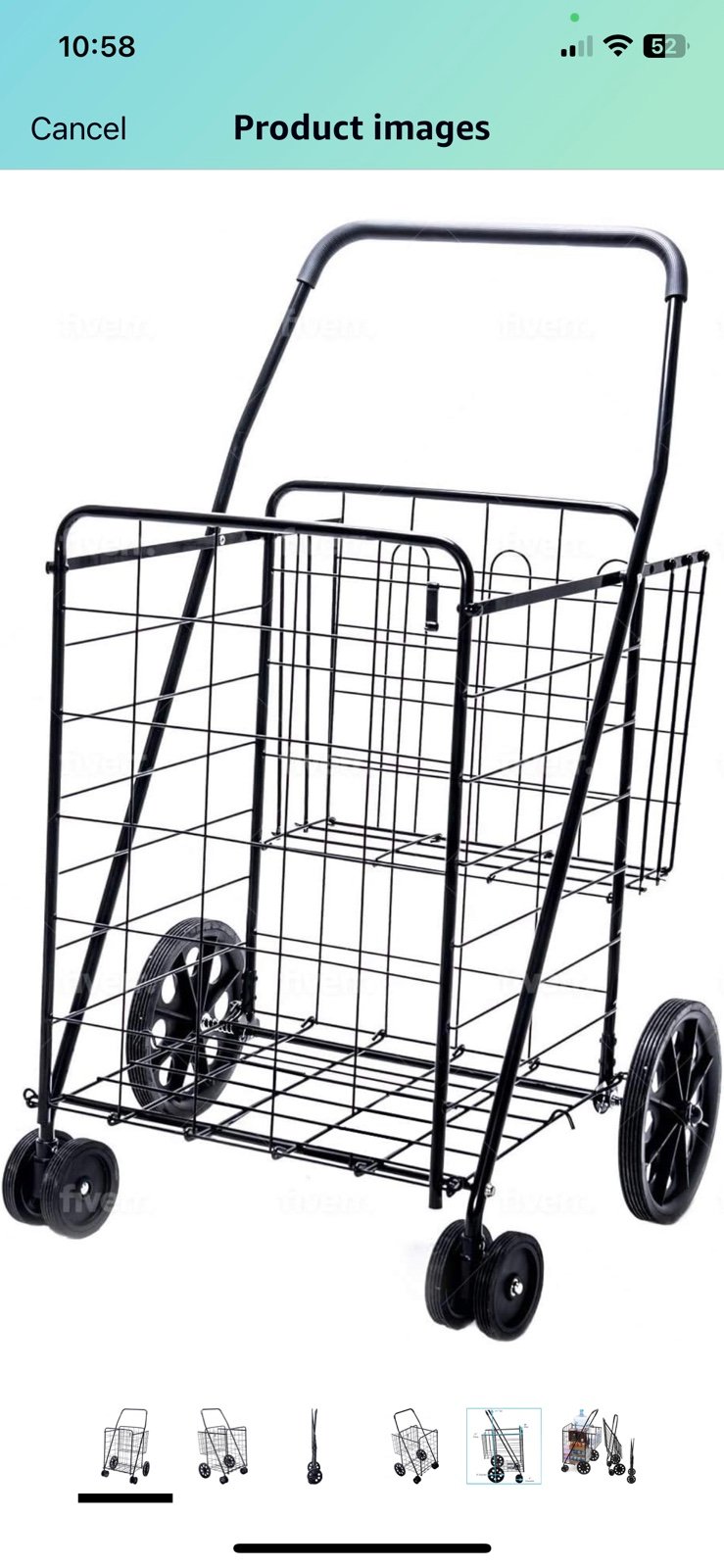 LS Jumbo Deluxe Foldable Utility Shopping Cart