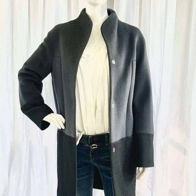 Elie Tahari Women's Dalia Wool Colorblock XS 440 Fleece Lined Coat