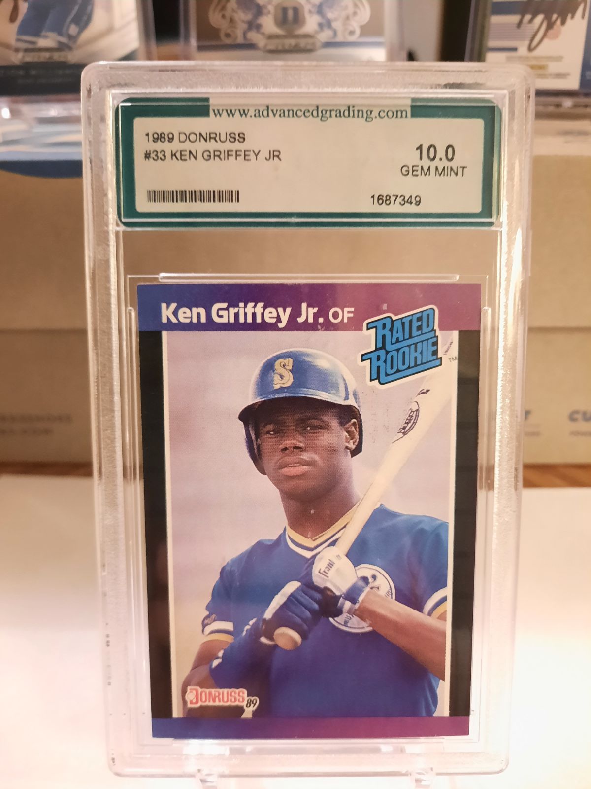 Ken griffey jr 1989 donruss #33 rated ro