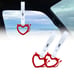 BRAND NEW 2PCS DEVIL LOVE HEART RED JDM TSURIKAWA RING White Handle Strap Drift