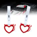 BRAND NEW 2PCS DEVIL LOVE HEART RED JDM TSURIKAWA RING White Handle Strap Drift