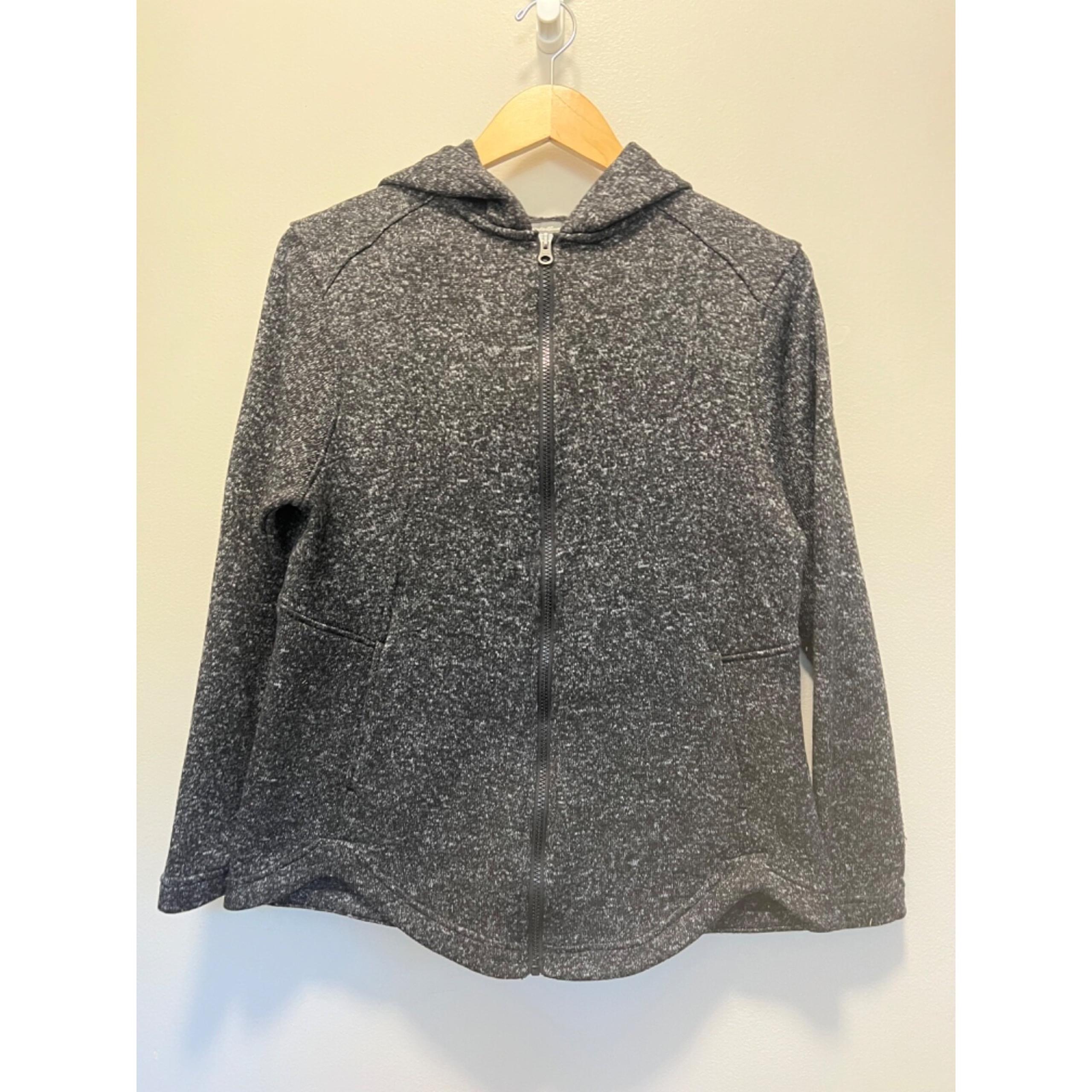 Eddie Bauer Jacket Sweatshirt Womens L Gray Full Zip Embroidered Logo Hoodie