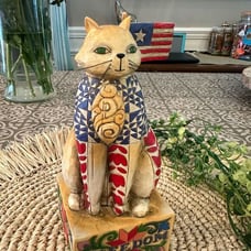 Jim Shore with Liberty & Justice for All Resin Freedom Cat Ornament 2003 VTG