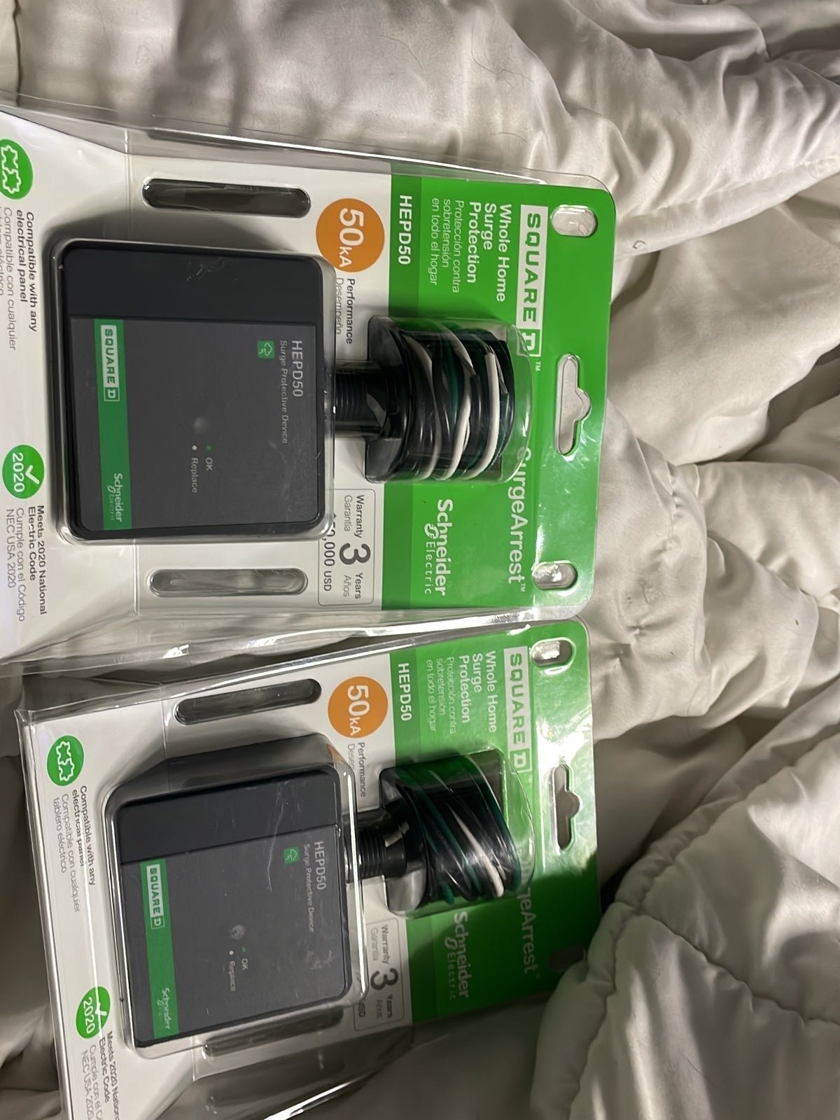 2 Square D HEPD50 1 Phase Surge protection device 120/240 V