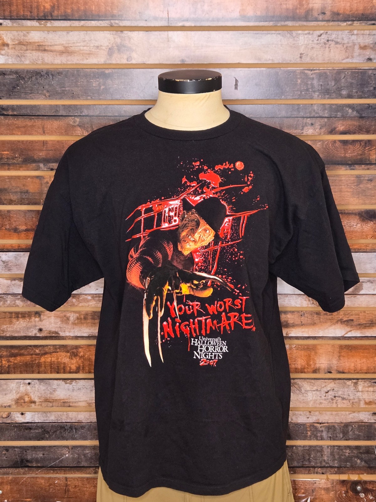 Vintage 2007 Universal Studios Halloween Horror Nights Freddy Krueger Shirt 2XL