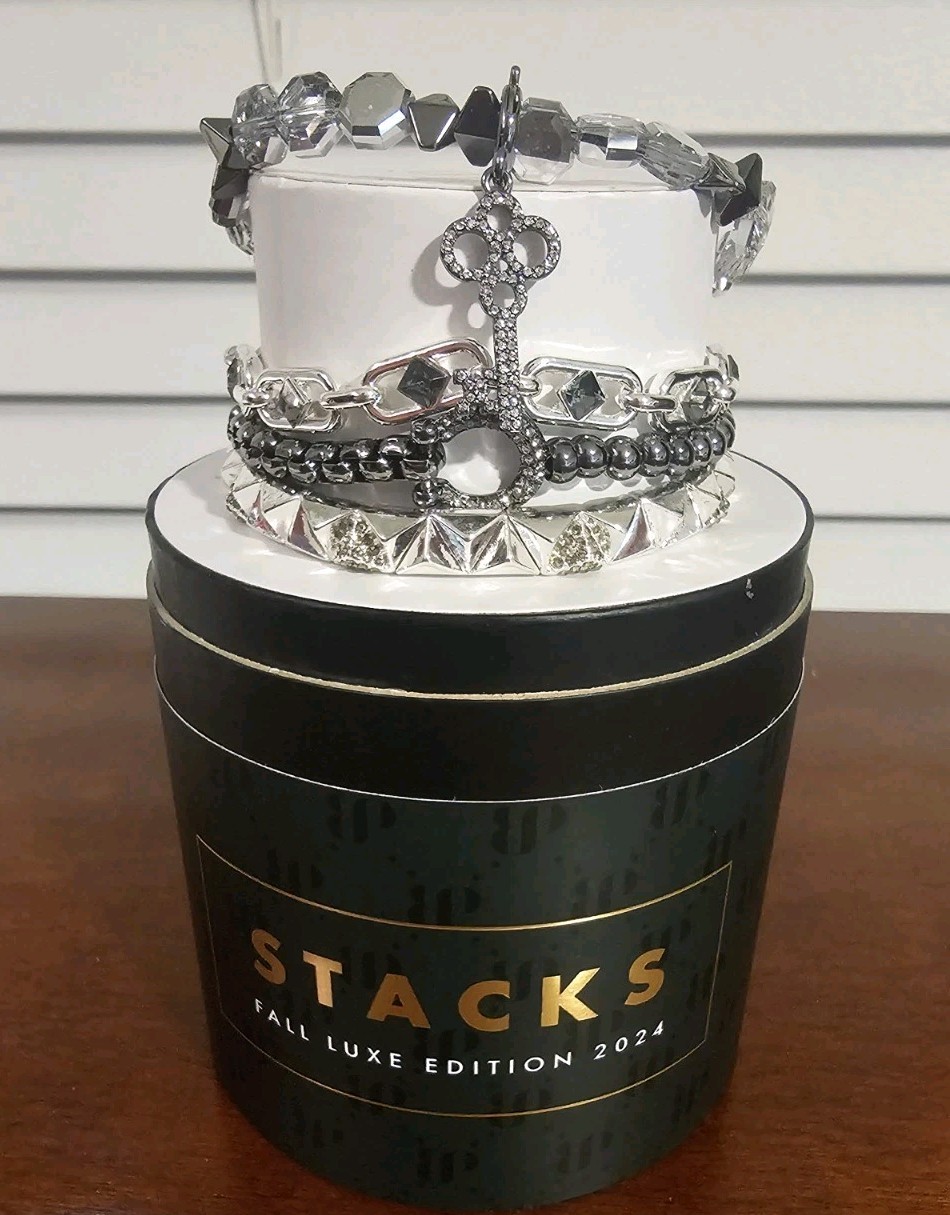 Bomb Party Fall Luxe Stack The Key To Confidence Silver & Hematite Plating