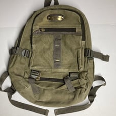 Small Army Green Canvas Backpack Travel Outdoor Hiking School Bag Lightly Used