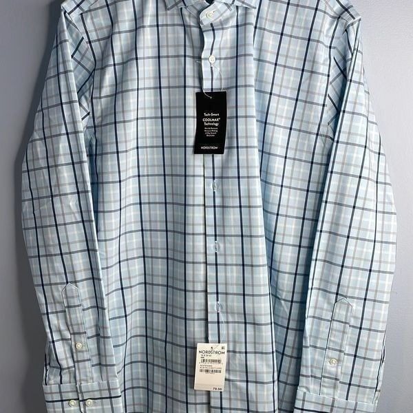Nordstrom Tech-Smart CoolMax Button Down Dress Shirt 15/32-33