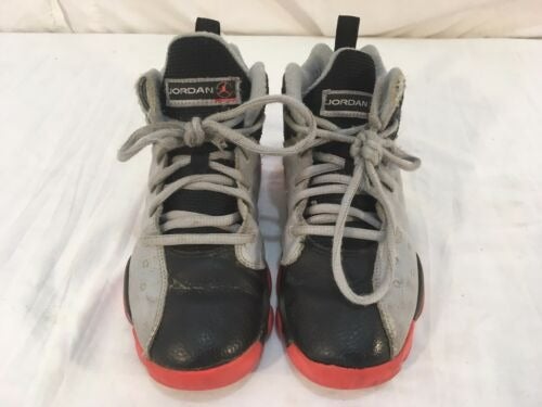 sz1.5Y NIKE AIR JORNDANS GRAY ORANGE BLACK CHILDREN'S BASKETBALL SHOES NM 01044