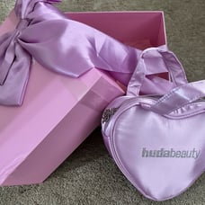 Huda Beauty Ube Collection Purple Heart Purse/Pouchette & Empty PR Box