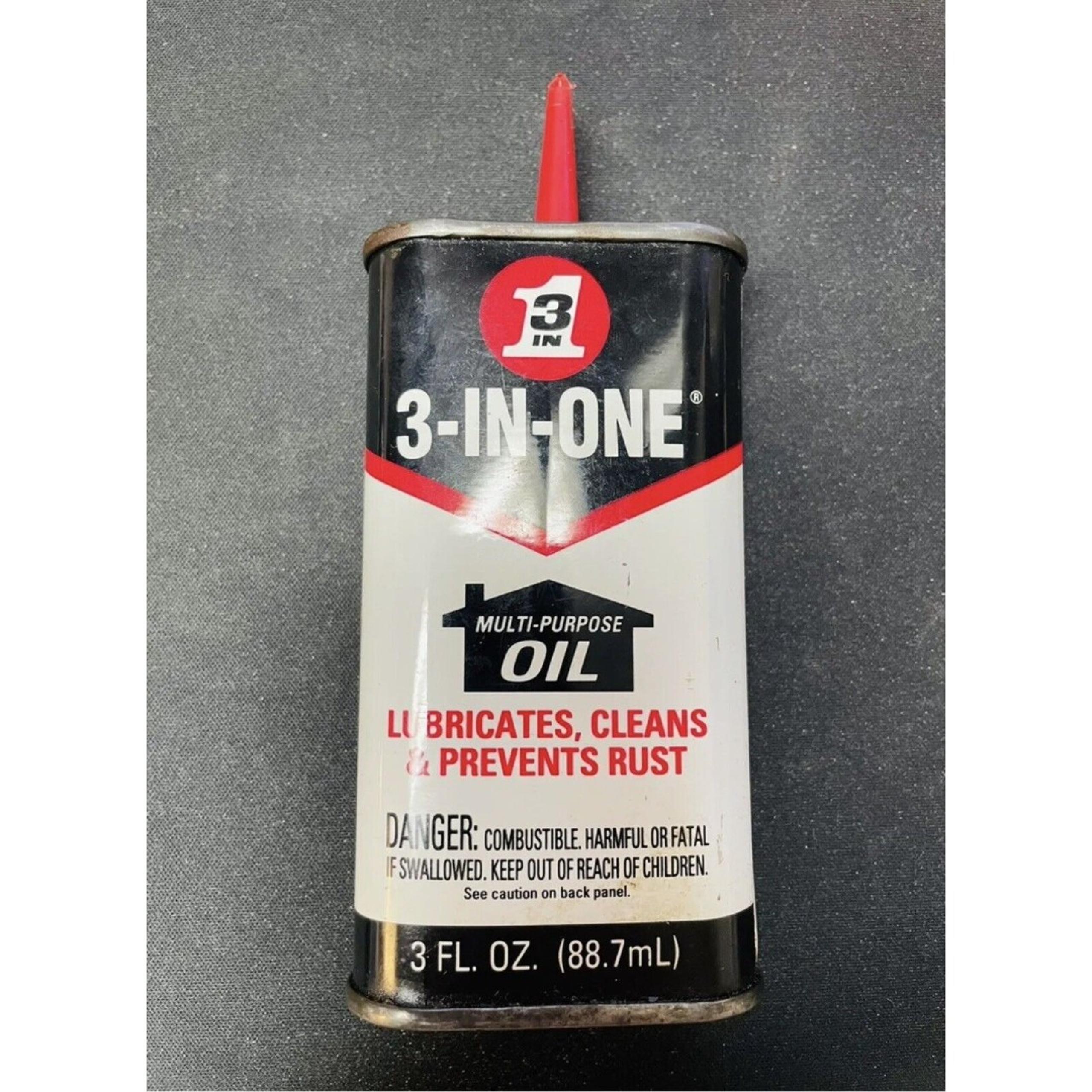 3 IN 1-- MULTI-PURPOSE Oil Can 3 OZ.--VINTAGE--Empty-