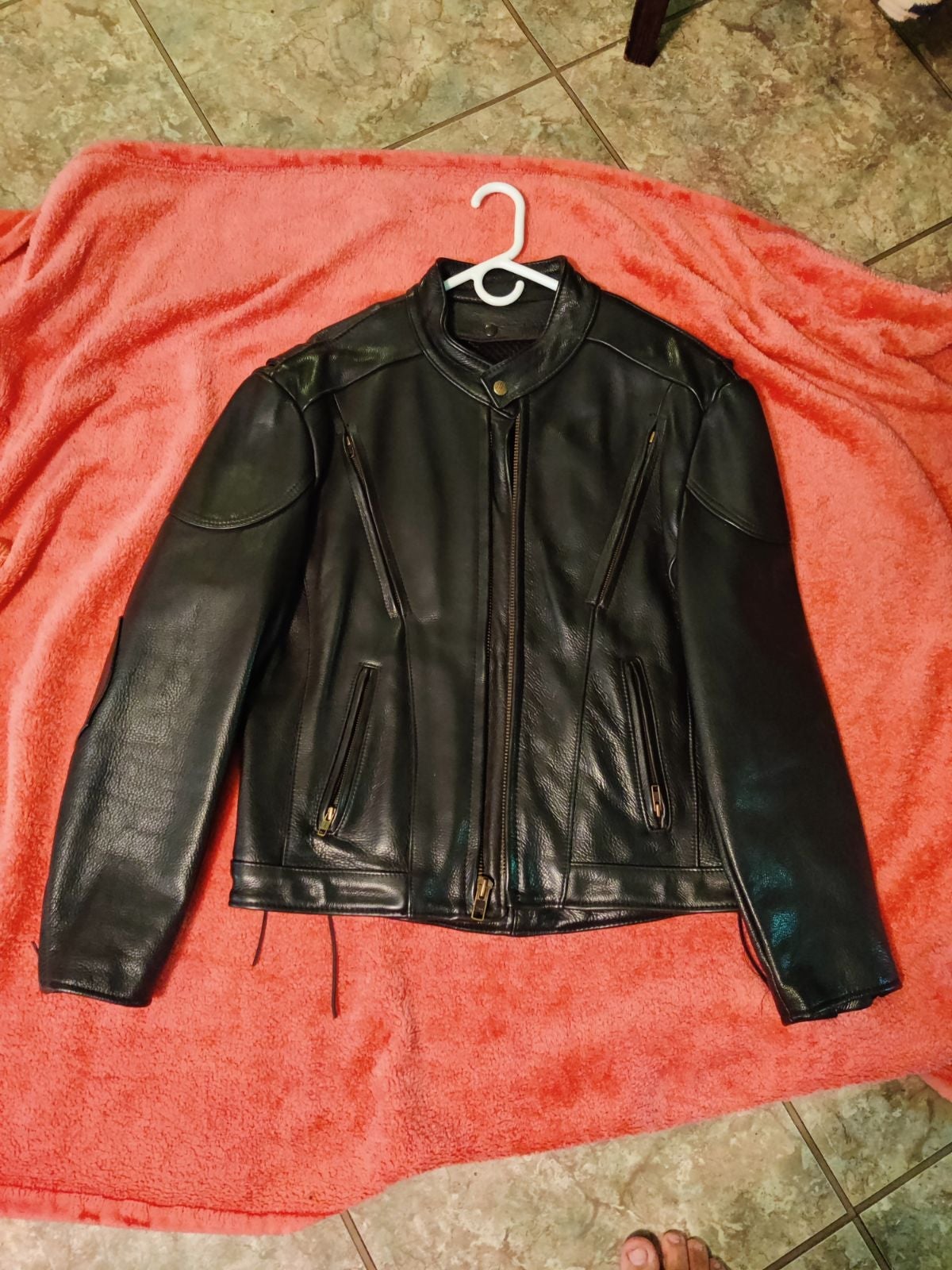 Large Male Leather Biker Jacket
