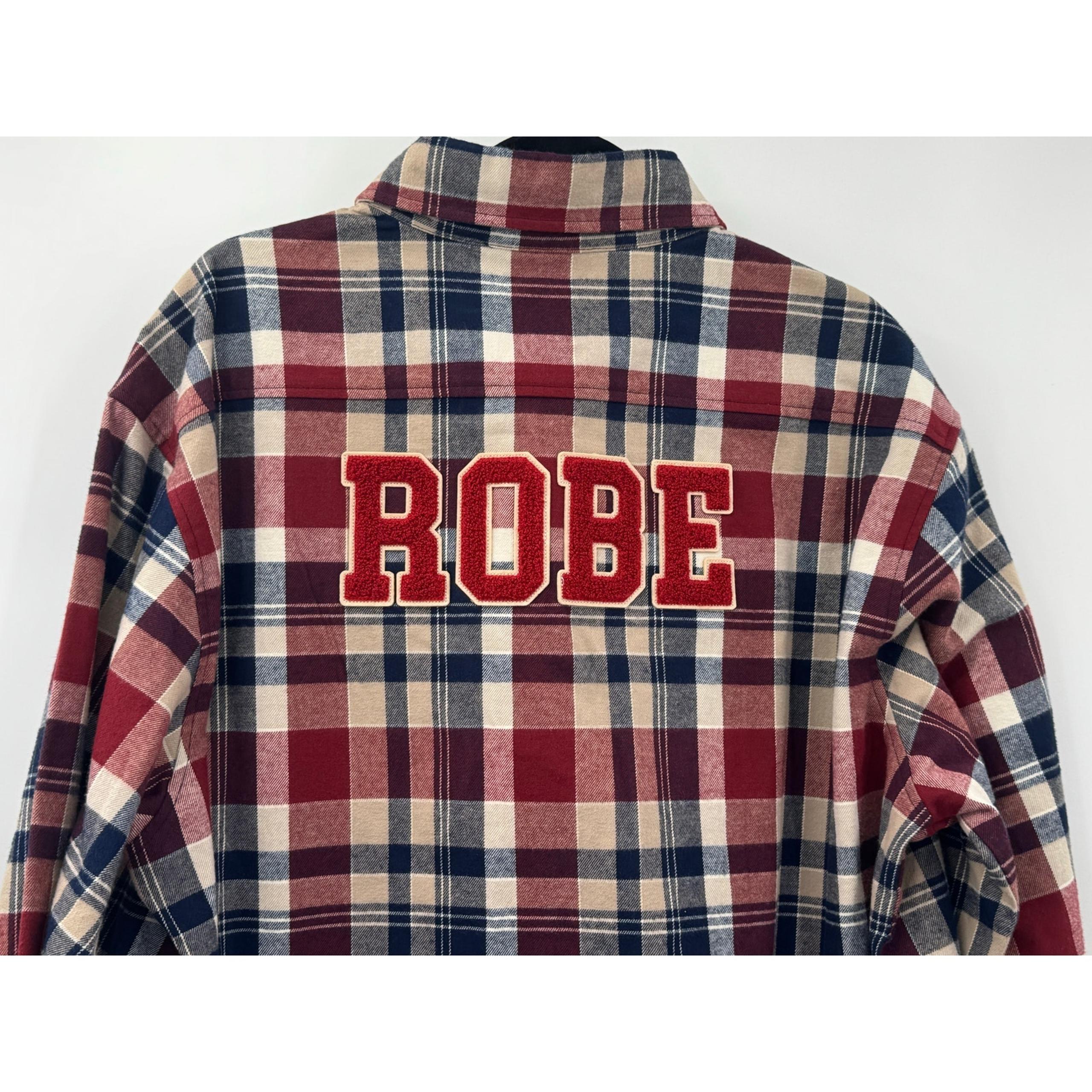 Robe Di Kappa Men's Varsity Club Cotton Red Checkered Long Sleeve Button-Up XXL