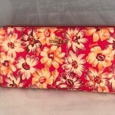 Coach Accordion Zip Wallet With Vintage