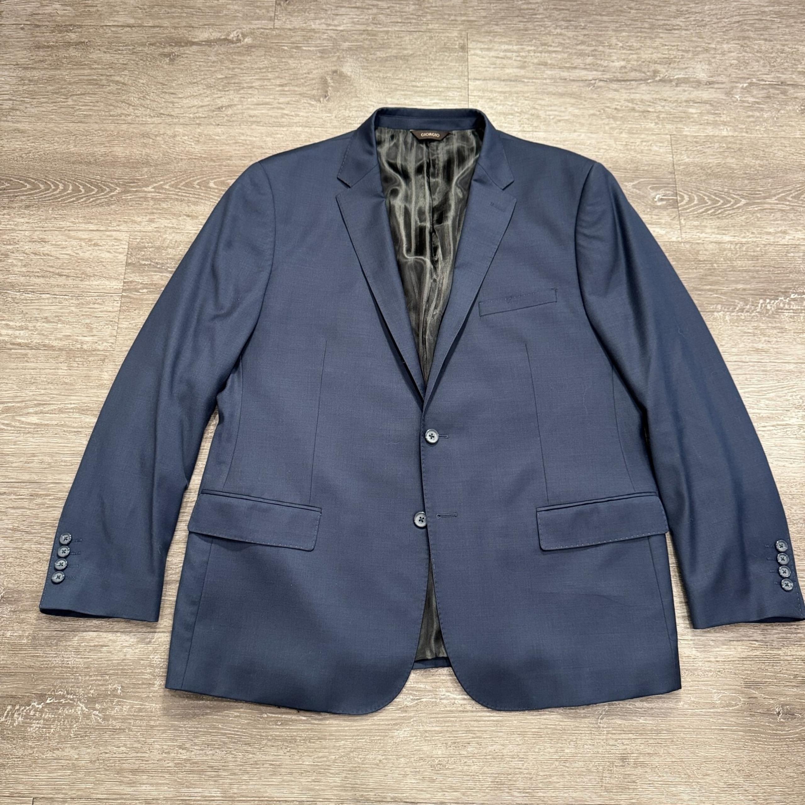 Giorgio Cosani Sport Coat Mens 48 R Blue Two Button Wool Cashmere Blazer Lined
