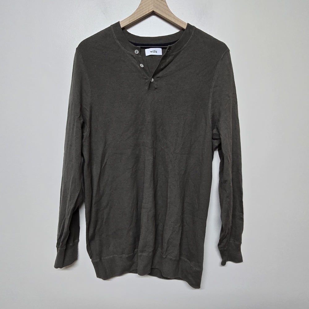 Wills Huckberry Mens Extra Large 3 Button Henley Sweater Cotton Cashmere