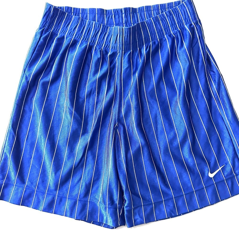 Rare Vtg 90s NIKE Team Sports L Large Satin Pinstripe Shorts Stripe Silky Nylon