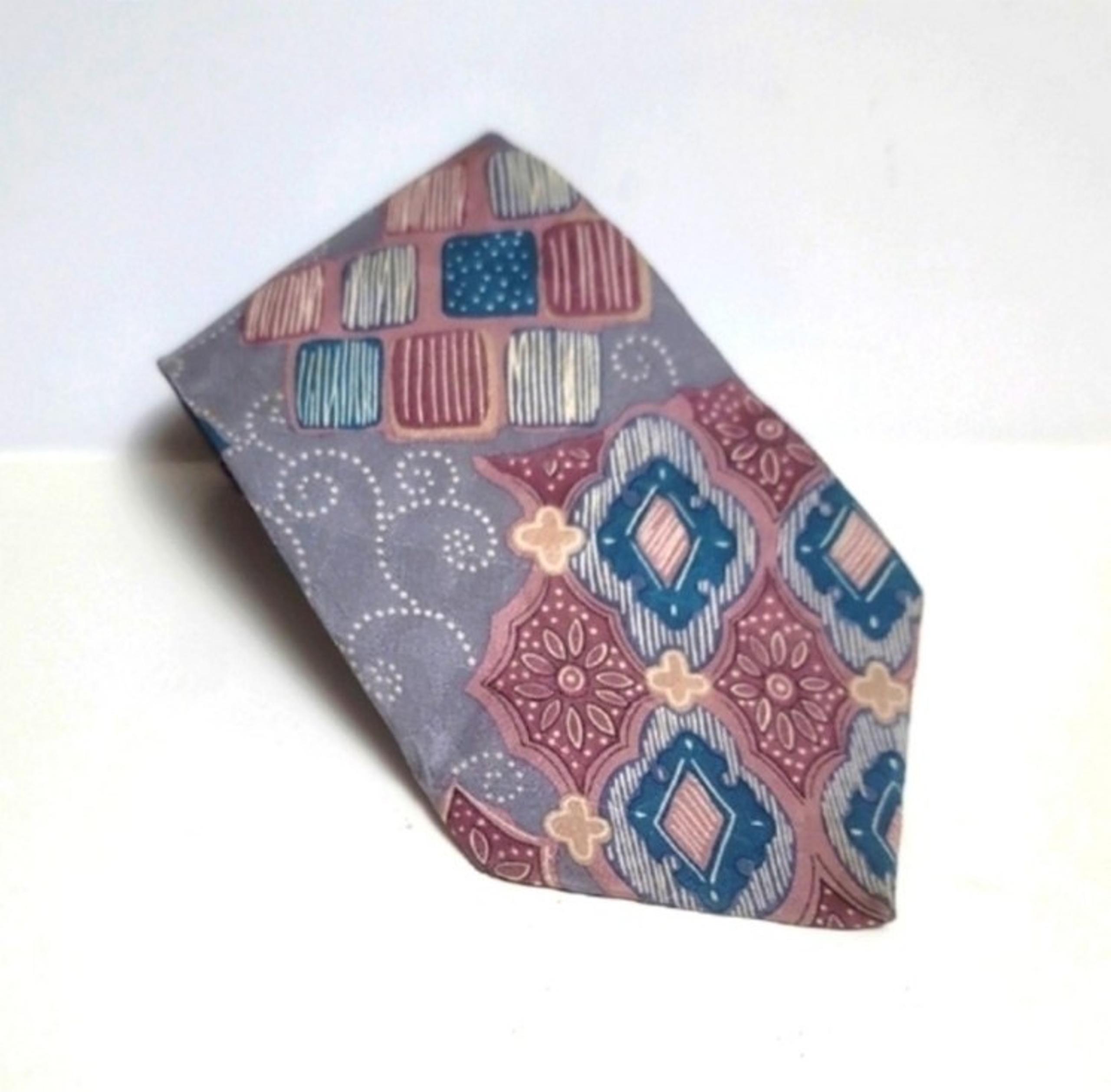 Silk, Gray, Bluish Green, Light Marooon Men's Tie by - Pierre Cardin