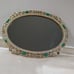 Vanity Mirror Tray Hollywood Regency MCM Sam Fink Faux Jade Cabochon Gold Tone