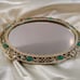 Vanity Mirror Tray Hollywood Regency MCM Sam Fink Faux Jade Cabochon Gold Tone