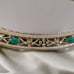 Vanity Mirror Tray Hollywood Regency MCM Sam Fink Faux Jade Cabochon Gold Tone