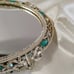 Vanity Mirror Tray Hollywood Regency MCM Sam Fink Faux Jade Cabochon Gold Tone